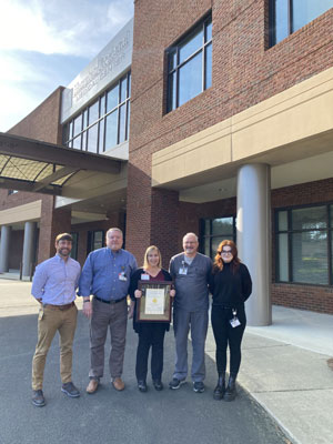 From left: Michael Daly, NP-C, Director of Hospitalist Services, Zane Osborne, MD, Director of Emergency Department, Melanie Wooten Waggener, RN, Chief Nursing Officer, David Linder, RN, Emergency Department Manager, Celia Hamill, Stroke Data Abstractor.From left: Michael Daly, NP-C, Director of Hospitalist Services, Zane Osborne, MD, Director of Emergency Department, Melanie Wooten Waggener, RN, Chief Nursing Officer, David Linder, RN, Emergency Department Manager, Celia Hamill, Stroke Data Abstractor.