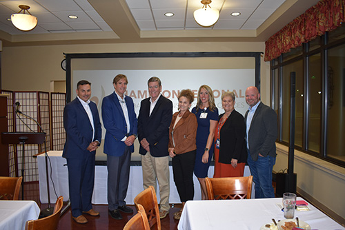 From left, Robert Harrington, MD - MUSC Chief Physician Executive, Matt Severance, Chief Affiliations Officer, MUSC, Dave Hamill, Chief Executive Officer, HRMC, Julie Allen, Chief Financial Officer, HRMC, Michelle Strickland, Director of Marketing, HRMC, Susanne Peeples, Hampton County Chamber of Commerce President, Jake Sullivan, Hampton County Chamber of Commerce Vice President.From left, Robert Harrington, MD - MUSC Chief Physician Executive, Matt Severance, Chief Affiliations Officer, MUSC, Dave Hamill, Chief Executive Officer, HRMC, Julie Allen, Chief Financial Officer, HRMC, Michelle Strickland, Director of Marketing, HRMC, Susanne Peeples, Hampton County Chamber of Commerce President, Jake Sullivan, Hampton County Chamber of Commerce Vice President.